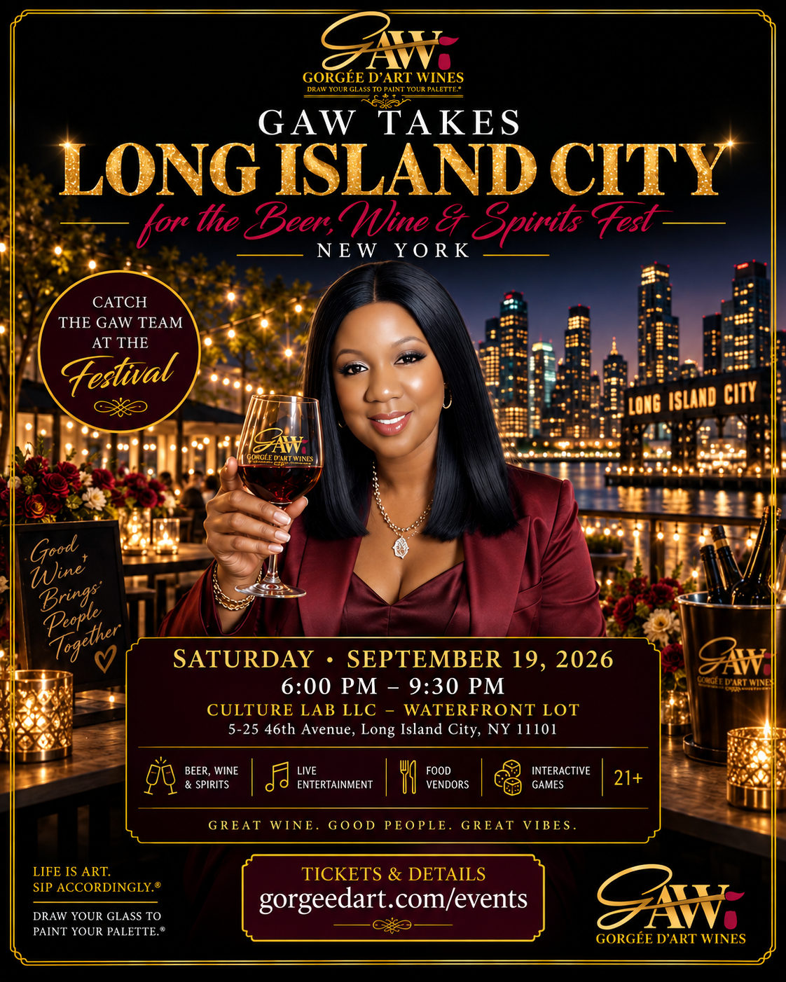 GAW Takes Long Island City Beer, Wine & Spirits Fest 2026 featuring Gorgée D’Art Wines